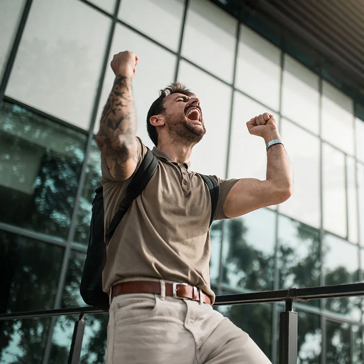 OMD happy patient celebrating good outcome web