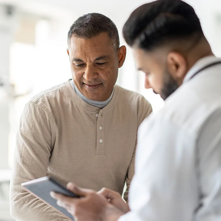 Reviewing test results with the doctor web