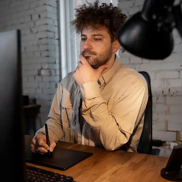 Software developer working remotely web