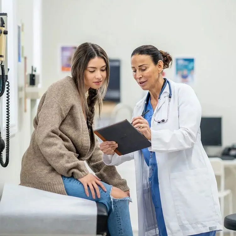 Teenager at a medical appointment web